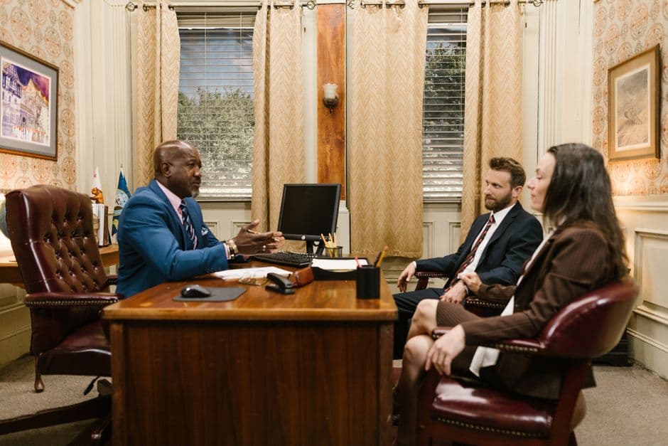 Attorney Meeting Client Office