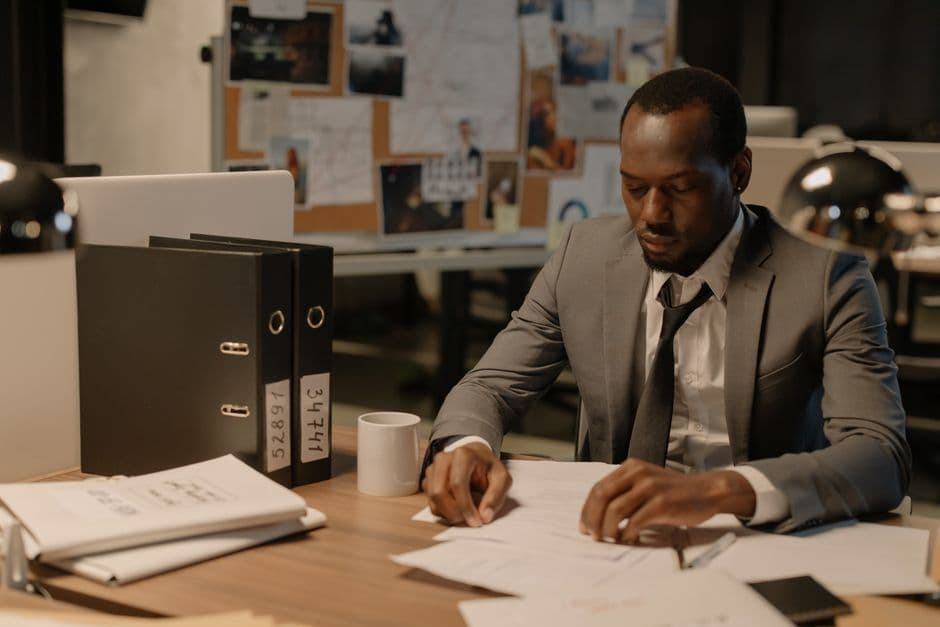 Lawyer Reviewing Case Files
